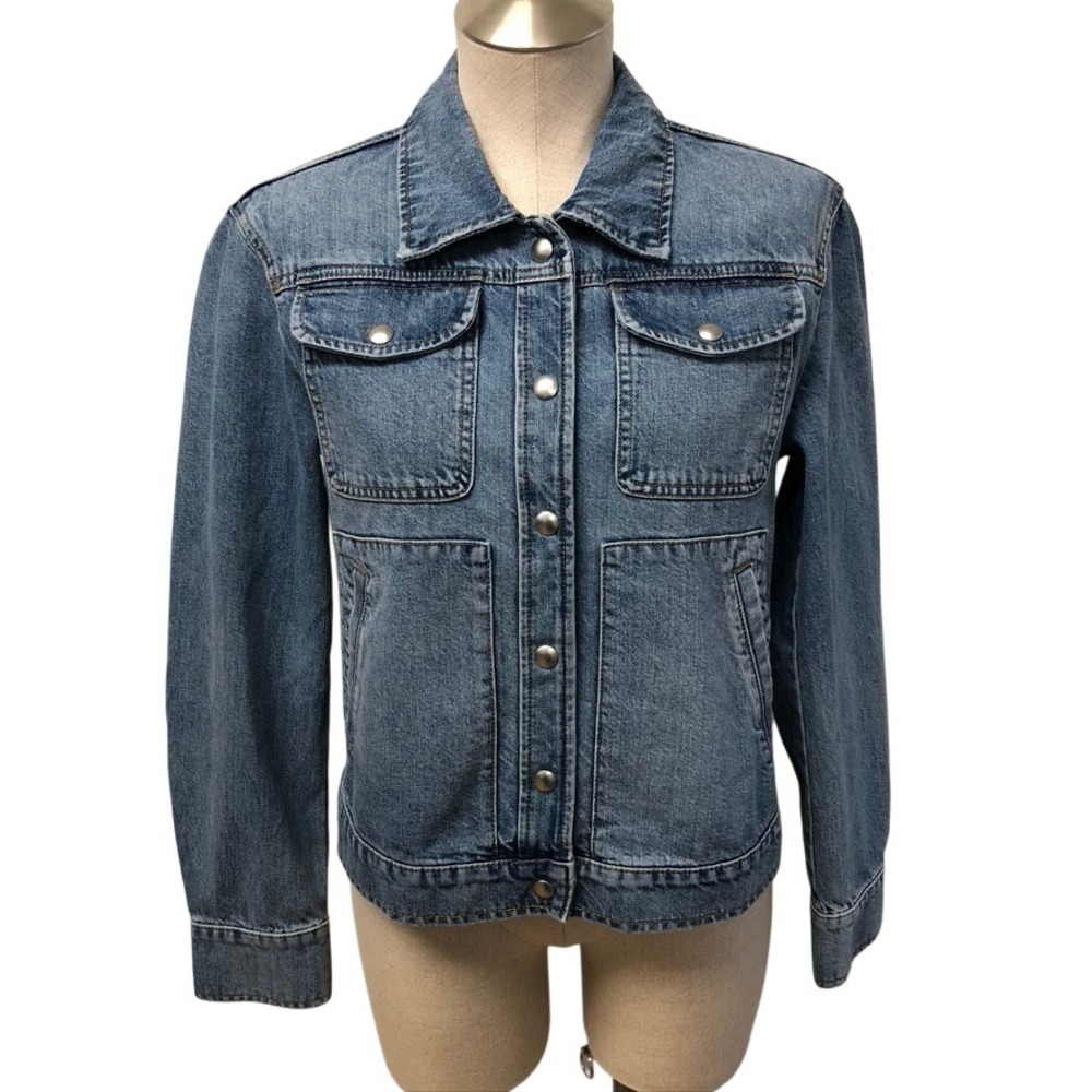 Banana Republic Denim Trucker Jacket Womens S Women Light Wash Blue Cotton